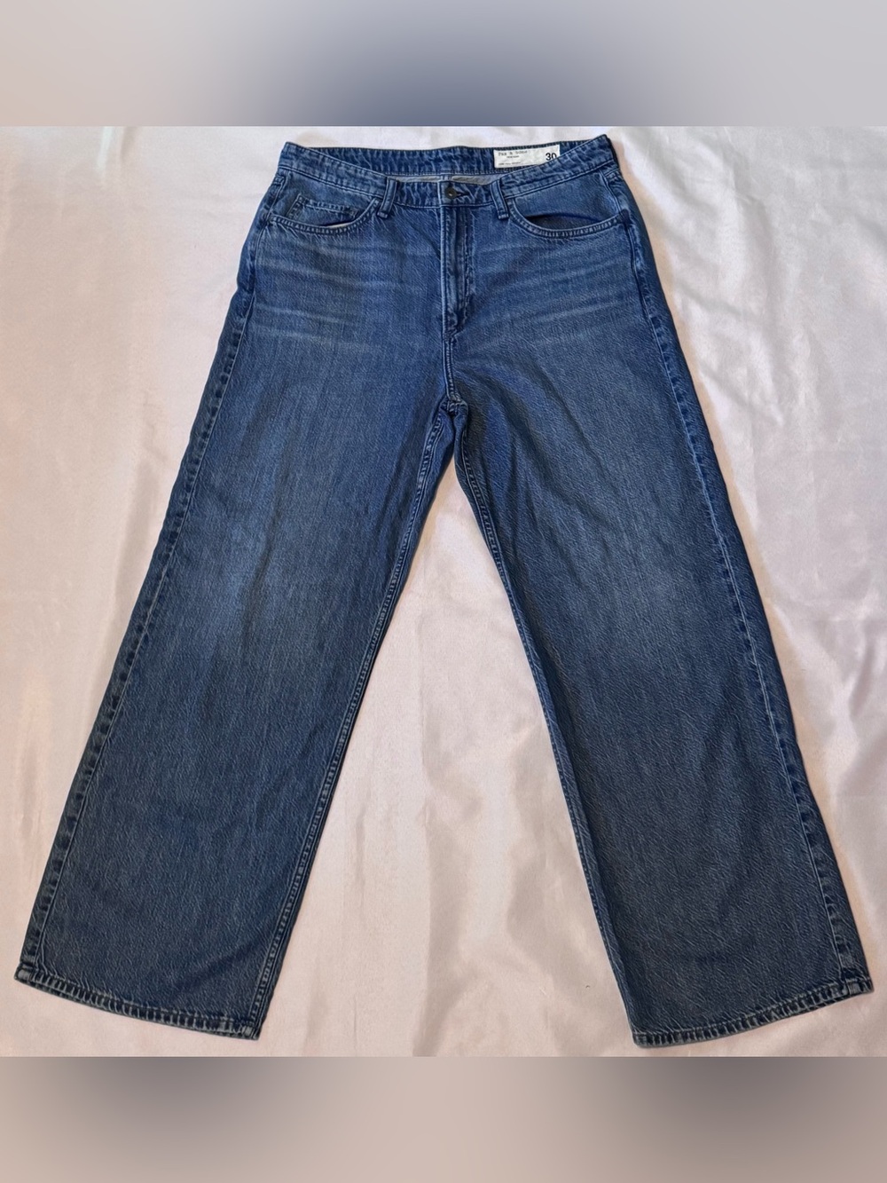 Rag & Bone Lori Full Length Featherweight Wide Leg High-Rise Jeans Size 30 EUC - Picture 3 of 6